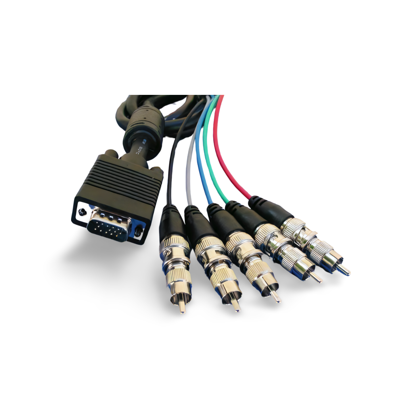 6ft HDTV 5 RCABNC Triple Shielded RGBHV Breakout Cable - Black ...